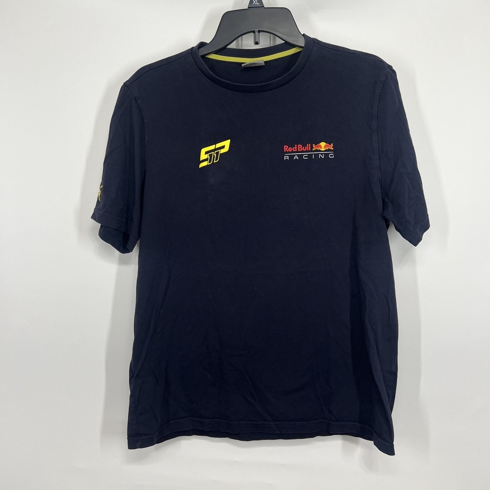F1 Red Bull Racing Sergio Checo Perez Logo Shirt Mens L Formula 1 Navy Puma SS